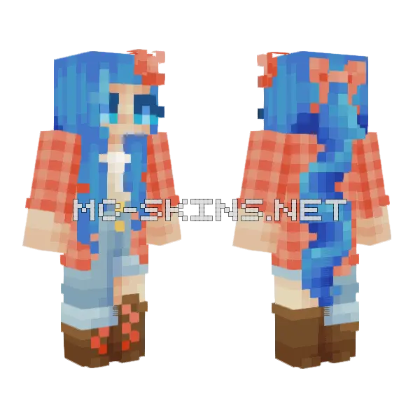 Blueberry Fields Girl Minecraft skin, front and back