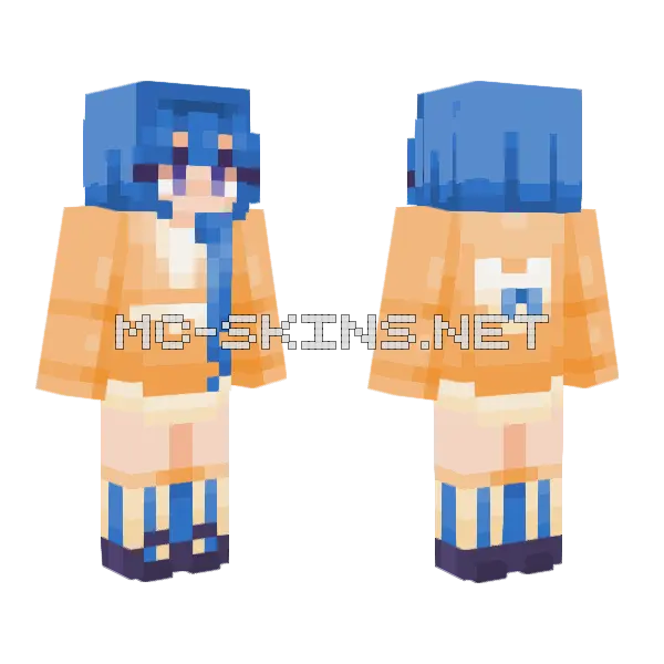 Blueberry Honeycomb RCE Minecraft skin, front and back