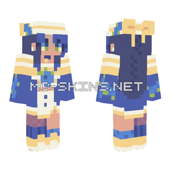 Blueberry WIP Minecraft skin, front and back