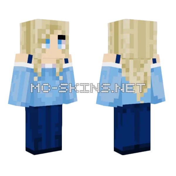 Bluedevil Girl Minecraft skin, front and back