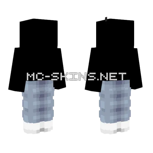 Blueish Gray Jeans White Shoes Minecraft skin, front and back