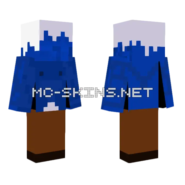 Blueman Minecraft skin, front and back