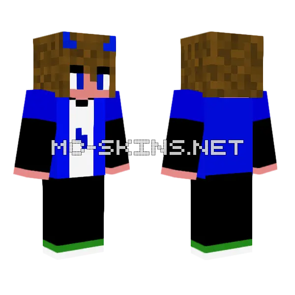 Bluemator Blue Skin Minecraft skin, front and back