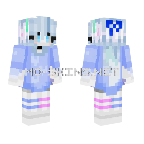 Blueper The Fox Minecraft skin, front and back