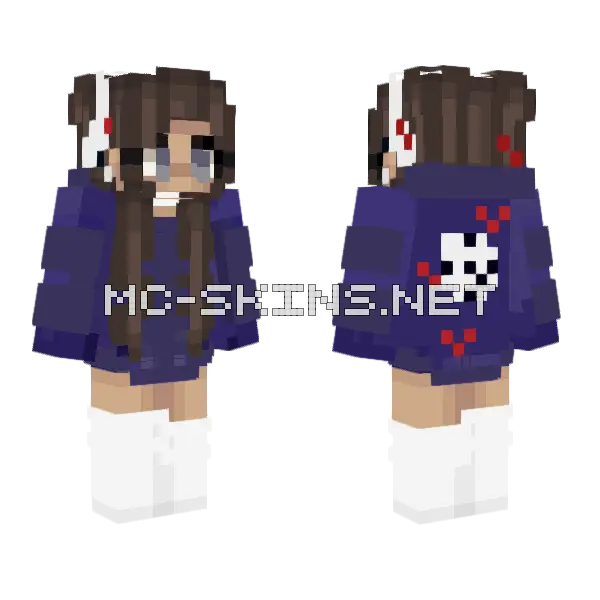 Bluerender Girl Minecraft skin, front and back