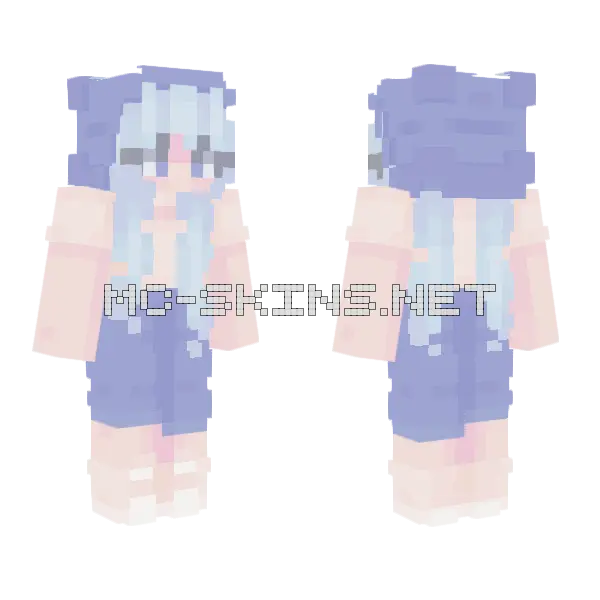 Bluestar Warrior Cats Minecraft skin, front and back