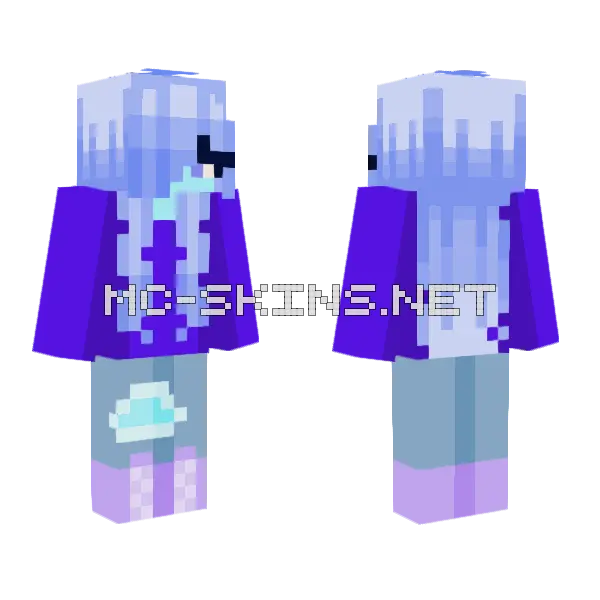 Bluestar Warriors Human Minecraft skin, front and back