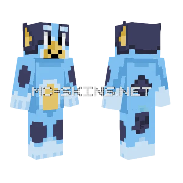 Bluey Minecraft skin, front and back