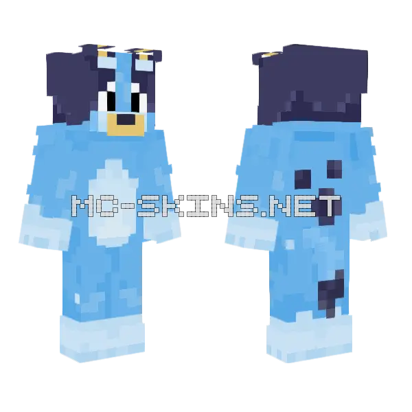 Bluey Minecraft skin, front and back