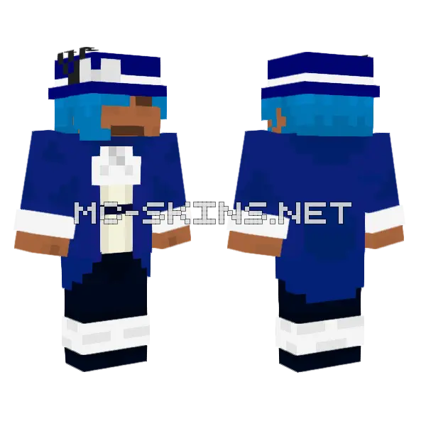 Blueztria Blue Suit, front and back