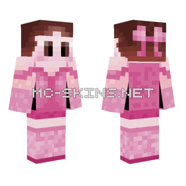 Blushed Pink Princess Minecraft skin, front and back