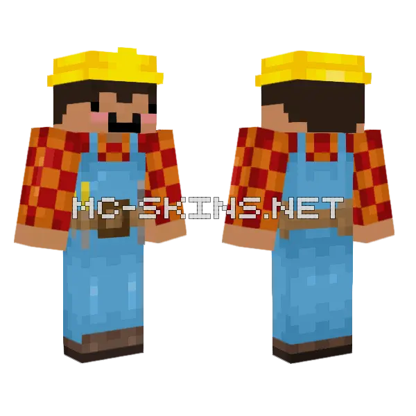 Bob The Builder Minecraft skin, front and back