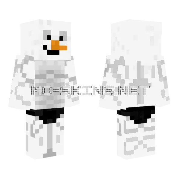 Bob The Snowman Minecraft skin, front and back