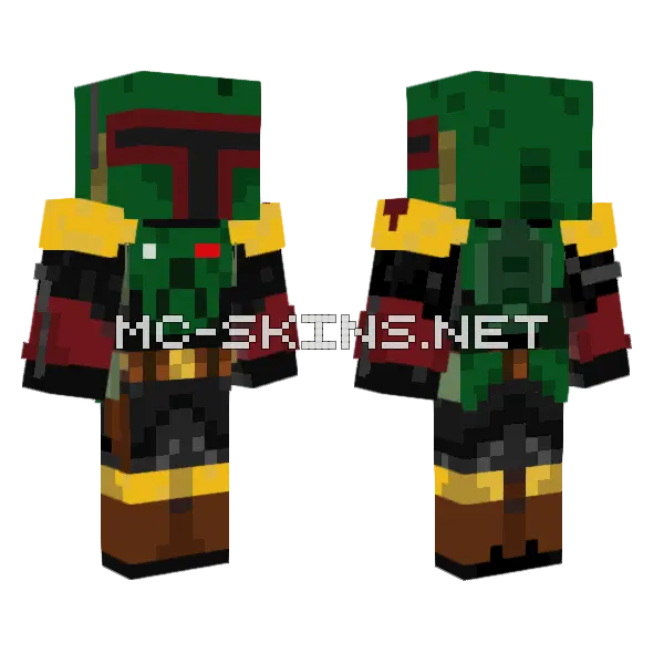 Boba Fett Minecraft skin, front and back