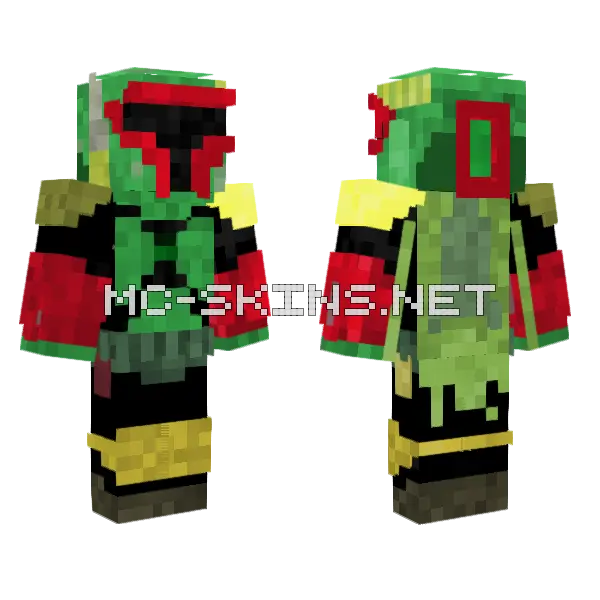 Boba Fett Minecraft skin, front and back