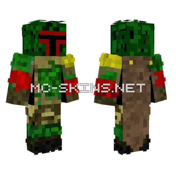 Boba Fett Minecraft skin, front and back