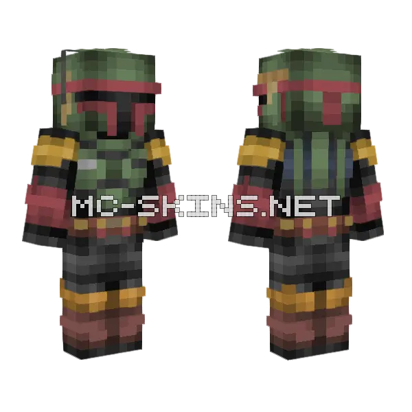 Boba Fett Star Wars Minecraft skin, front and back