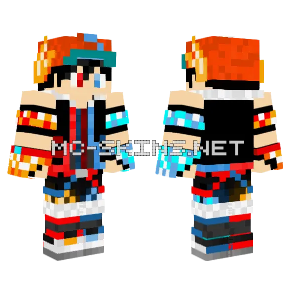 Boboiboy Frostfire Minecraft skin, front and back