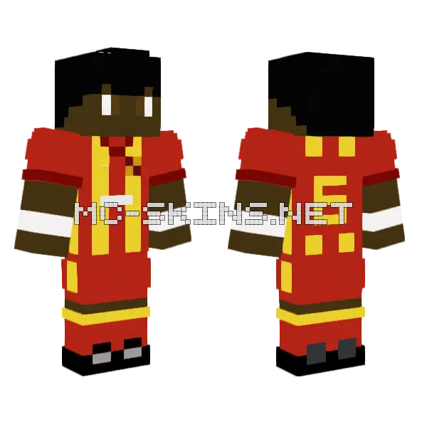 Bocaunidos6 Red Jersey Minecraft skin, front and back