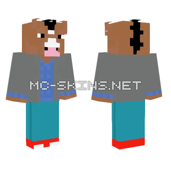 Bojack Horseman Minecraft skin, front and back