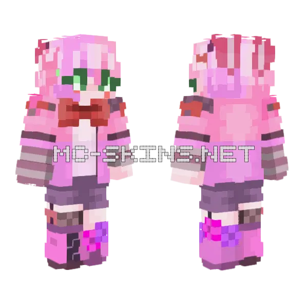 Bonnet FNAF Sister Location Minecraft skin, front and back