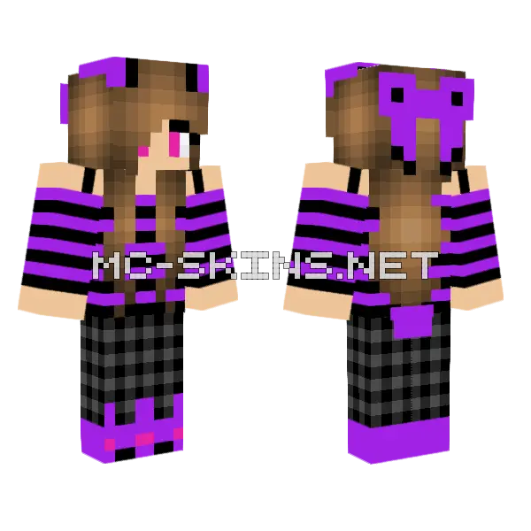 Bonnie Fan Girl Minecraft skin, front and back