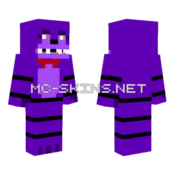 Bonnie FNAF 1 Minecraft skin, front and back