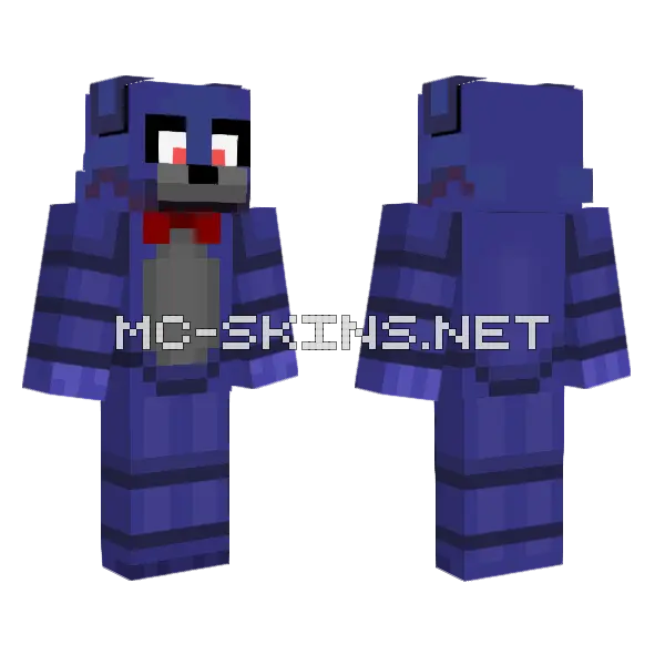 Bonnie Tazercraft FNAF Minecraft skin, front and back