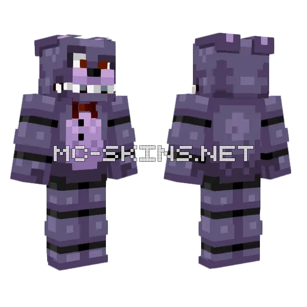 Bonnie The Bunny Minecraft skin, front and back