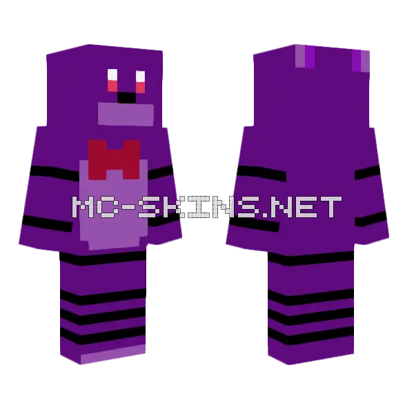 Bonnie The Bunny Minecraft skin, front and back