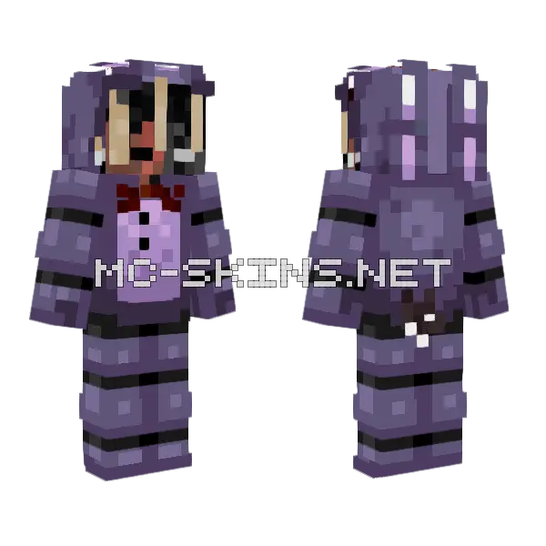 Bonnie the Bunny Suit Minecraft skin, front and back