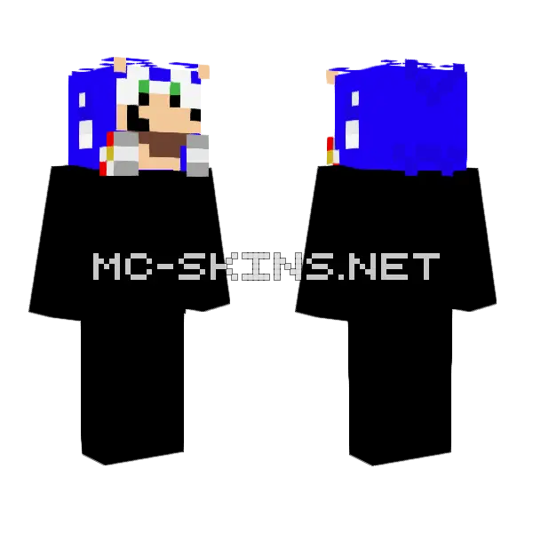 Boom Sonic Plushie Minecraft skin, front and back