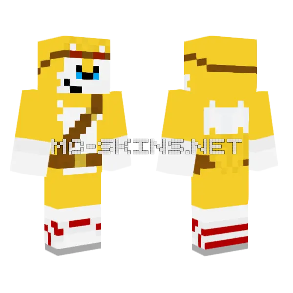 Boom Tails V2 Minecraft skin, front and back