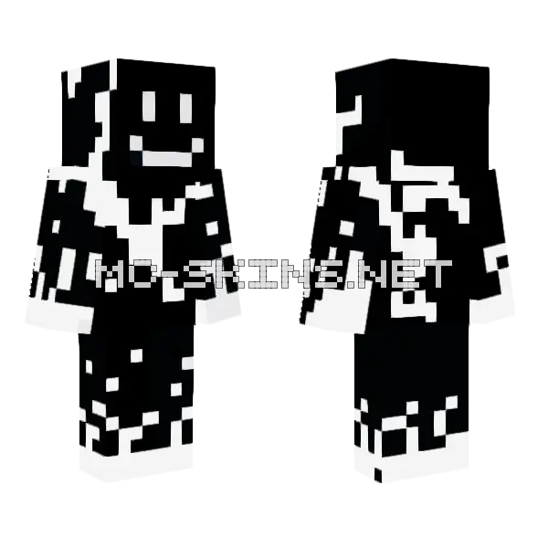 Boosted Smiley Guy Minecraft skin, front and back