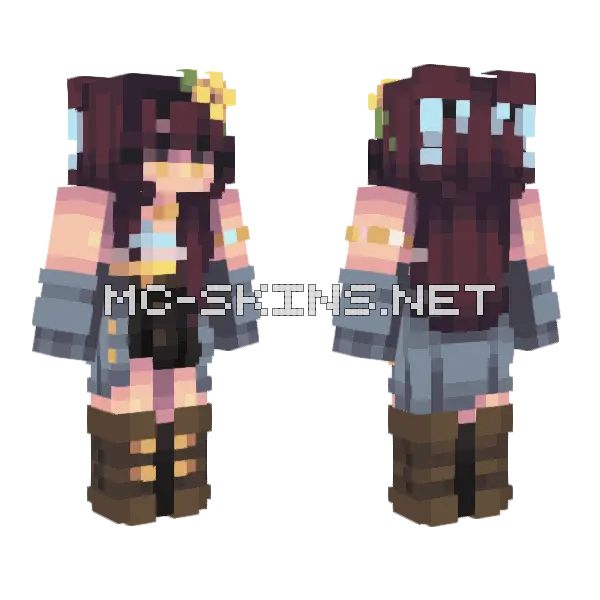 Boots Summer Persona Minecraft skin, front and back