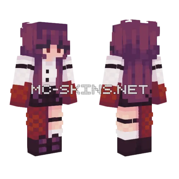 Bordeaux v1 Minecraft skin, front and back