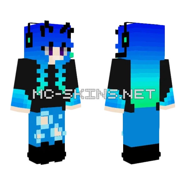 Boreal Aurora Minecraft skin, front and back