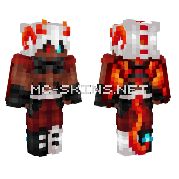 Born Of Fire Outer Layer Minecraft skin, front and back