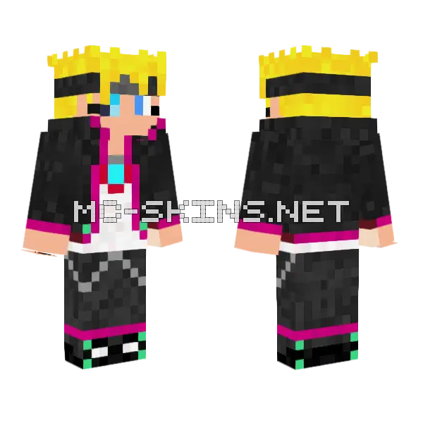 Boruto Jogan Minecraft skin, front and back
