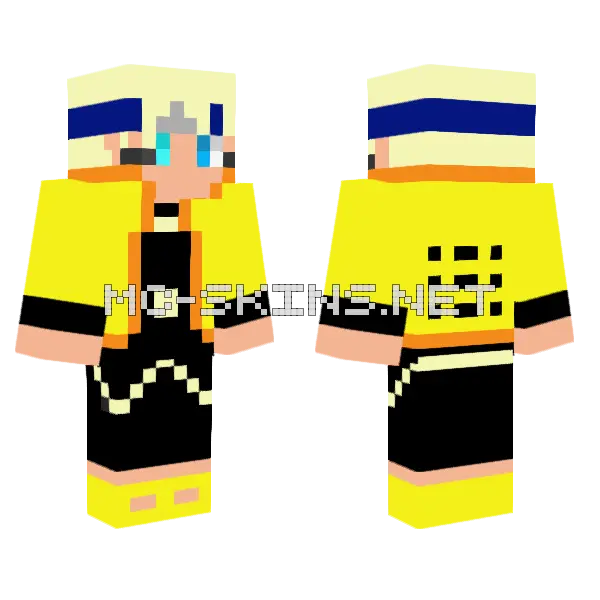 Boruto Jogan Sze Cieek Minecraft skin, front and back