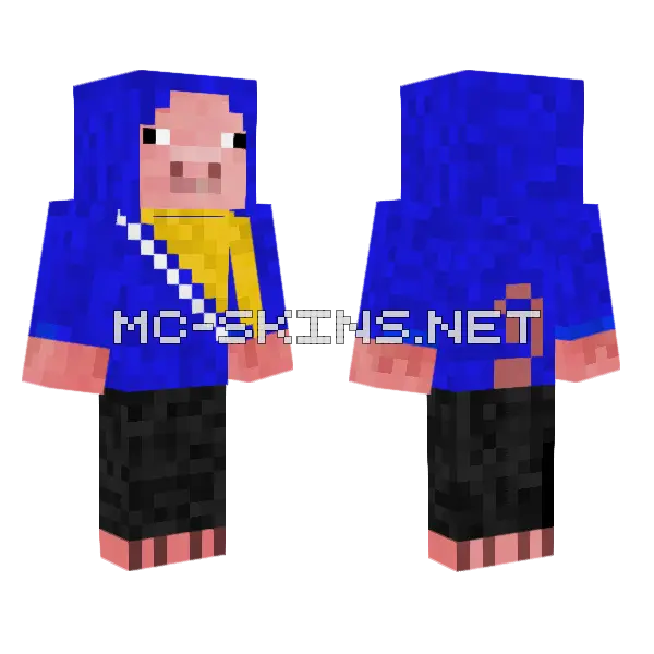 Bosnian Pig Minecraft skin, front and back