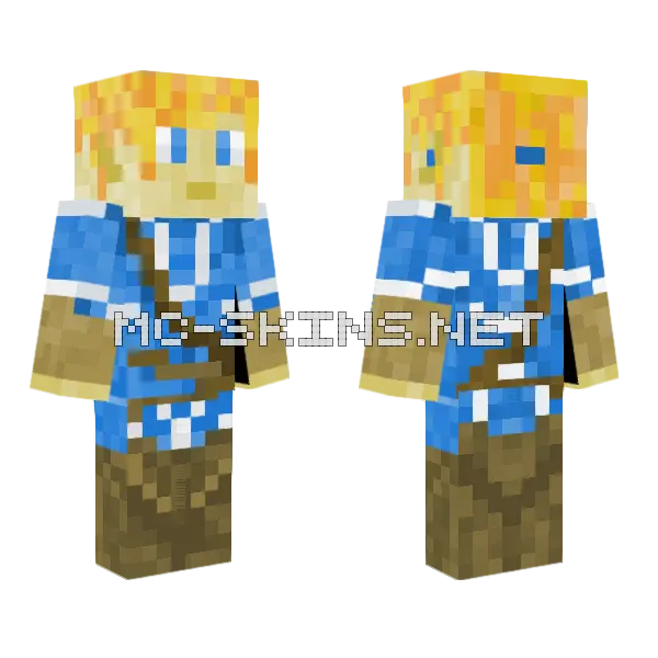 Botw Link Minecraft skin, front and back