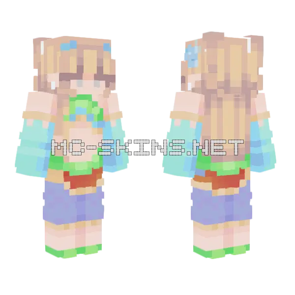 Botw Zelda Gerudo Town Minecraft skin, front and back