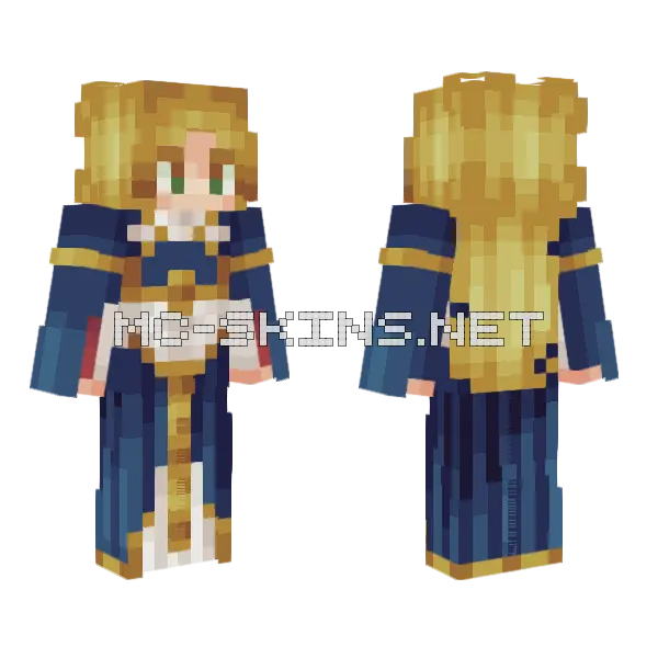 BotW Zelda Royal Dress Minecraft skin, front and back