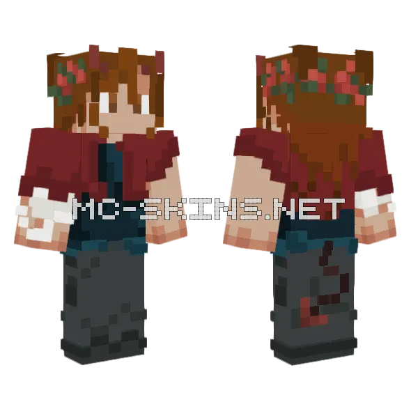 Bound By Fate SMP Island Red Minecraft skin, front and back
