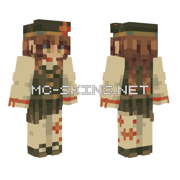Bouquet Girl Minecraft skin, front and back