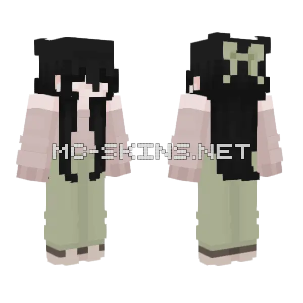 Bow Beige Minecraft skin, front and back