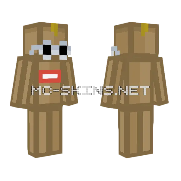Box Not Found Minecraft skin, front and back