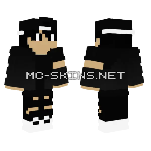 Boy Black Jacket T Shirt Minecraft skin, front and back