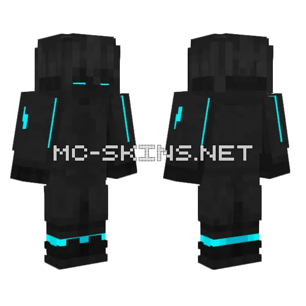 Boy Dark Minecraft skin, front and back